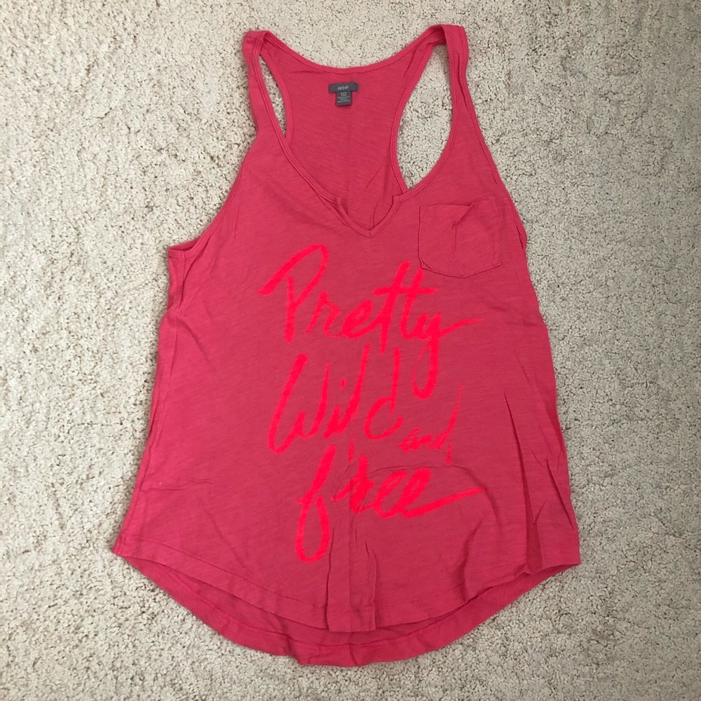 Aerie Pink Neon Graphic Tank Size XS